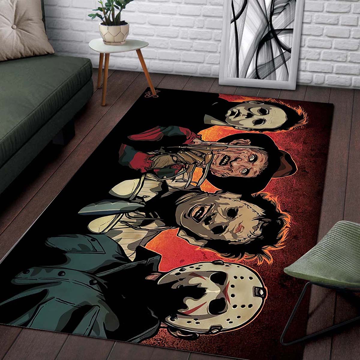 Michael Myers Freddy Krueger Ledergesicht Teppich – Bild 2