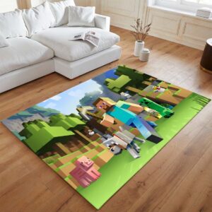 Alternative view of Minecraft Alle Charaktere Steve und Creeper Teppich - TOK