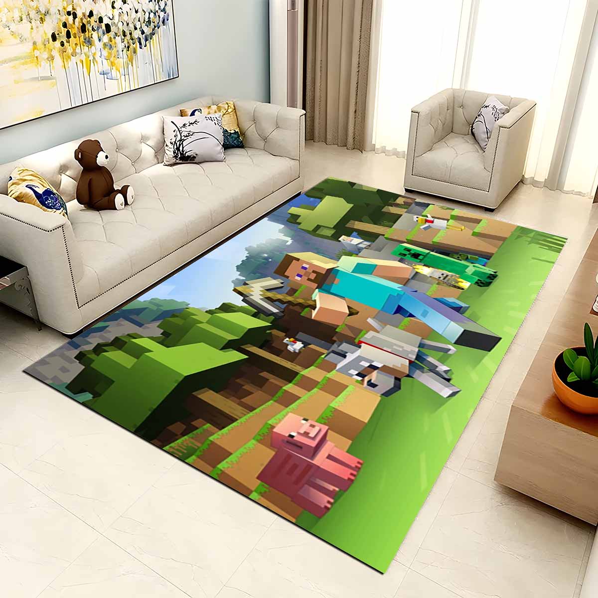 Minecraft Alle Charaktere Steve Und Creeper Teppich – Bild 2