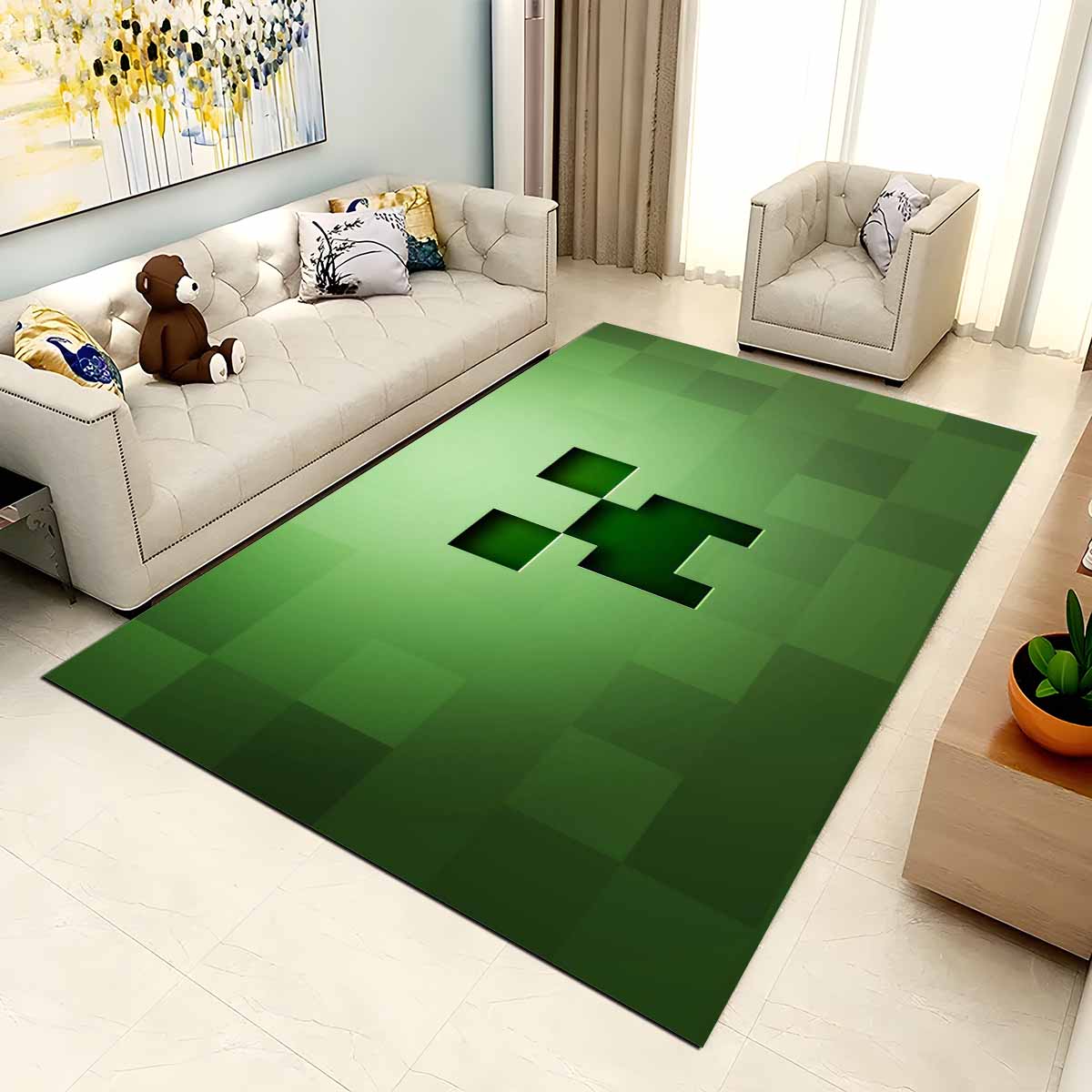 Minecraft Creeper Gesicht Teppich – Bild 2
