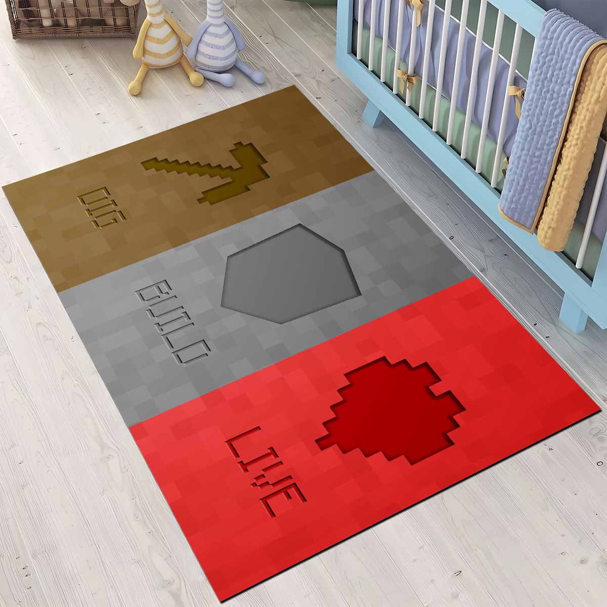 Minecraft Graben Bauen Leben Teppich – Bild 3