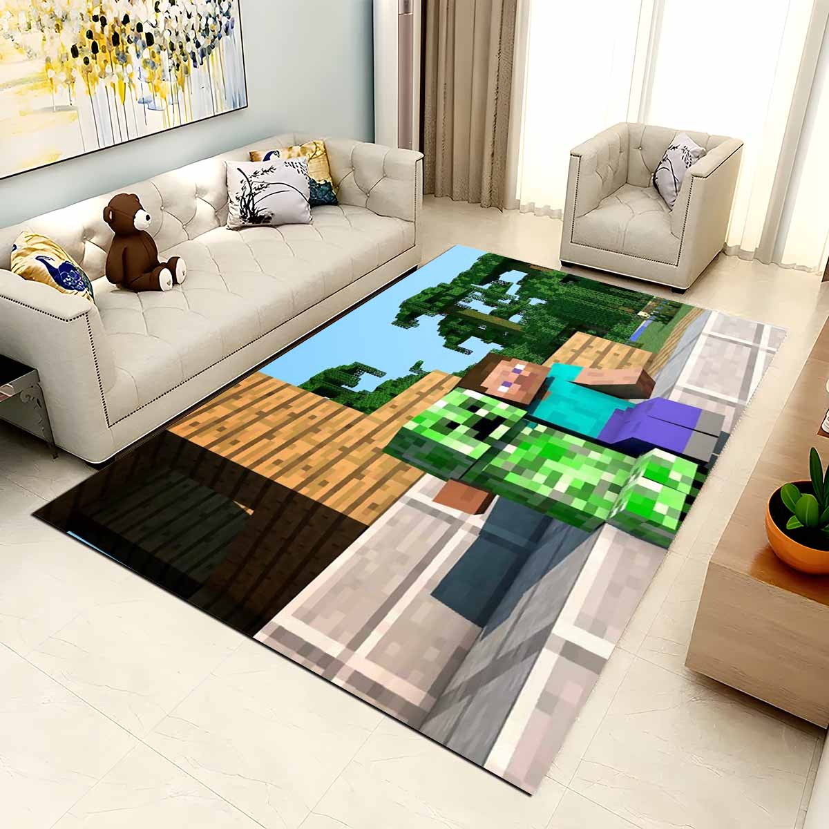 Minecraft Steve Creeper Spielteppich Teppich – Bild 2