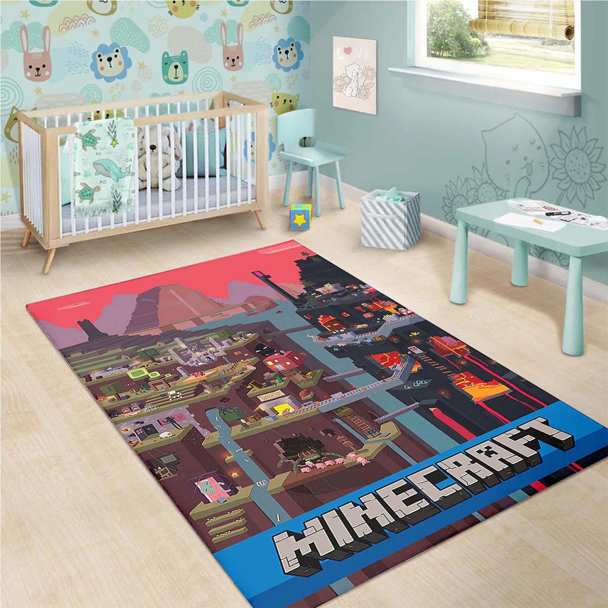 Minecraft Video Game Haus Wohnzimmer Dekor M2510 Teppich – Bild 3