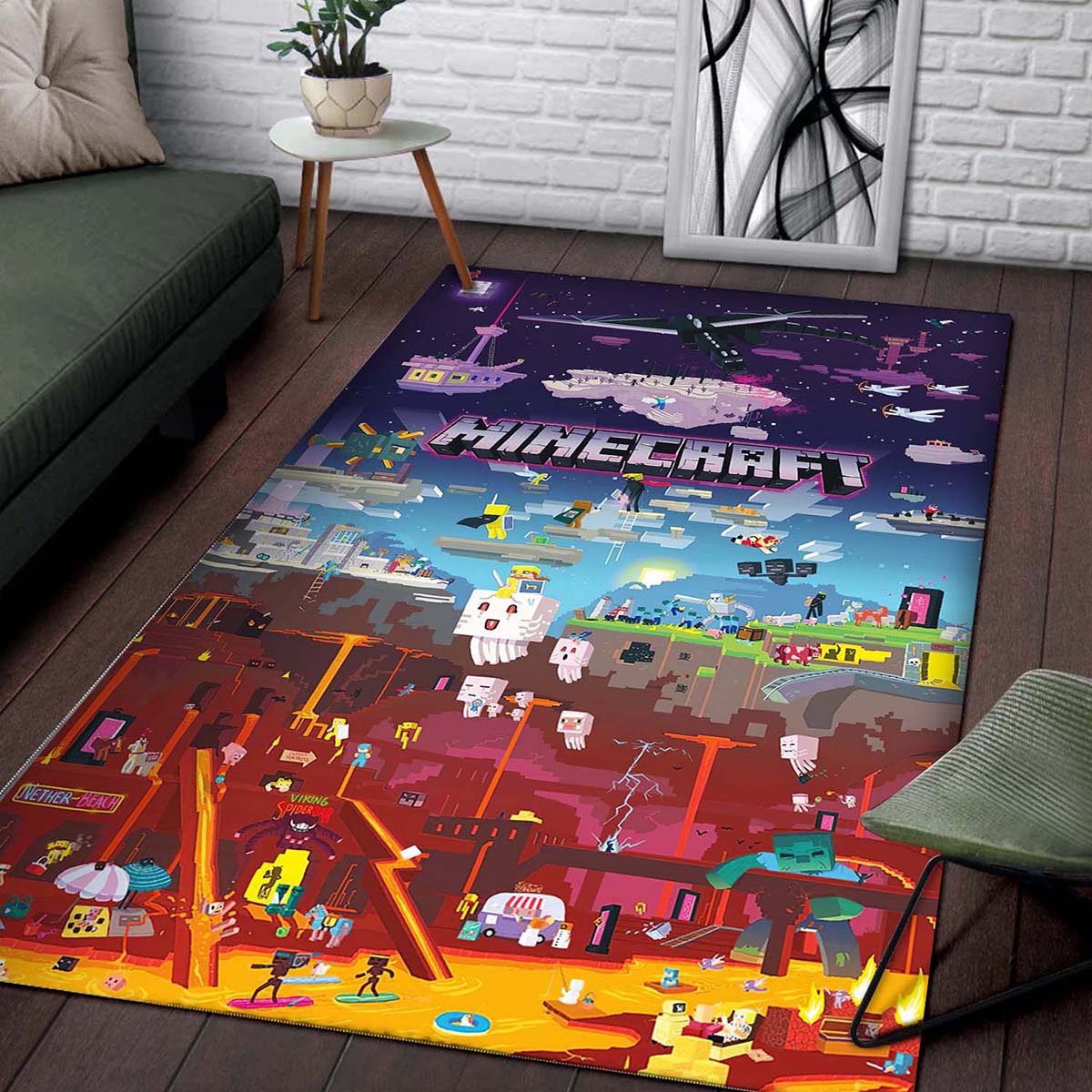 Minecraft Wohnzimmer 2585 Teppich – Bild 2