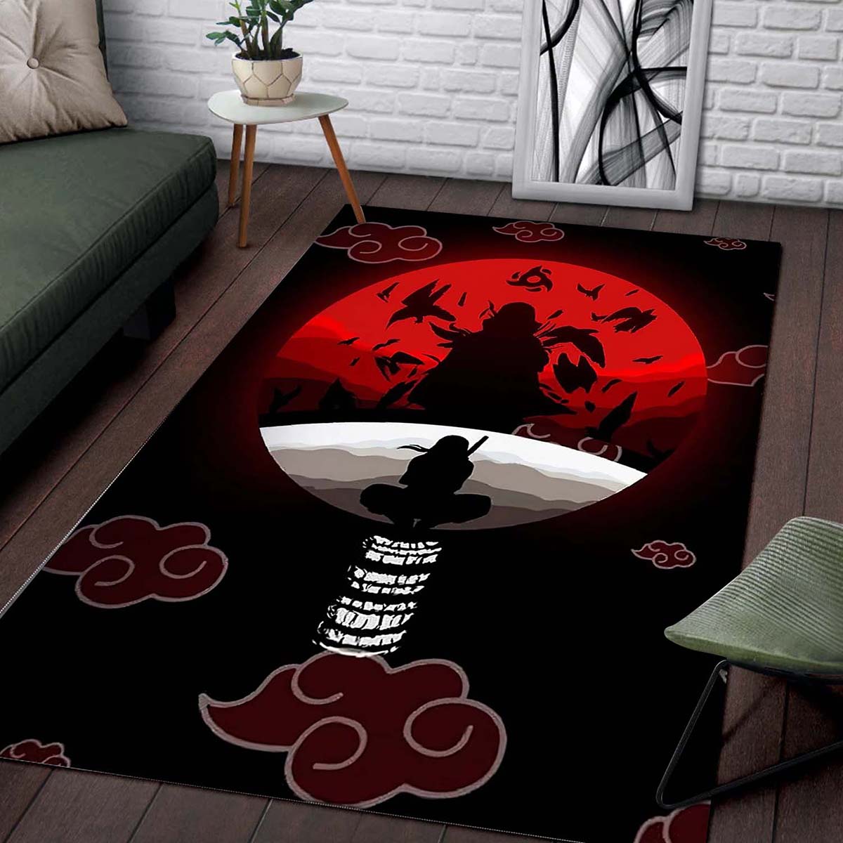 Naruto Anime Manga Itachi Akatsuki Anime Bloodmoon Teppich – Bild 2