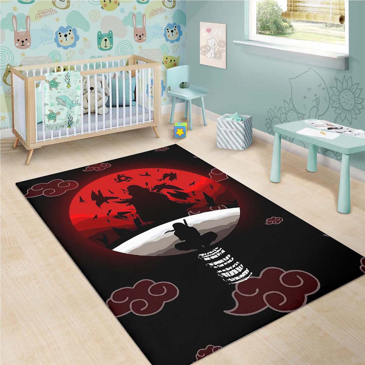 Naruto Anime Manga Itachi Akatsuki Anime Bloodmoon Teppich – Bild 3