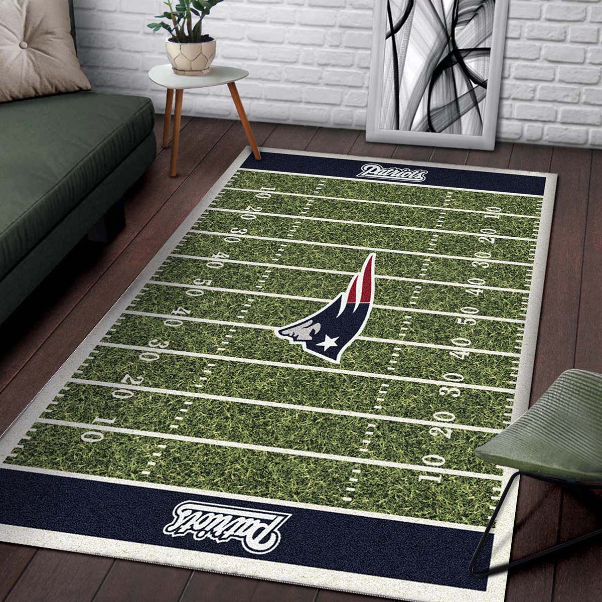 New England Patriots Fuballmannschaft Feld Teppich – Bild 2