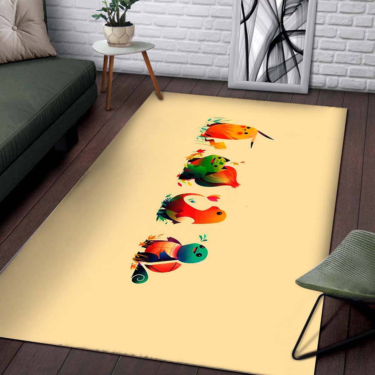 Pokemon Bulbasaur Pikachu Charmander Squirtle Teppich – Bild 2