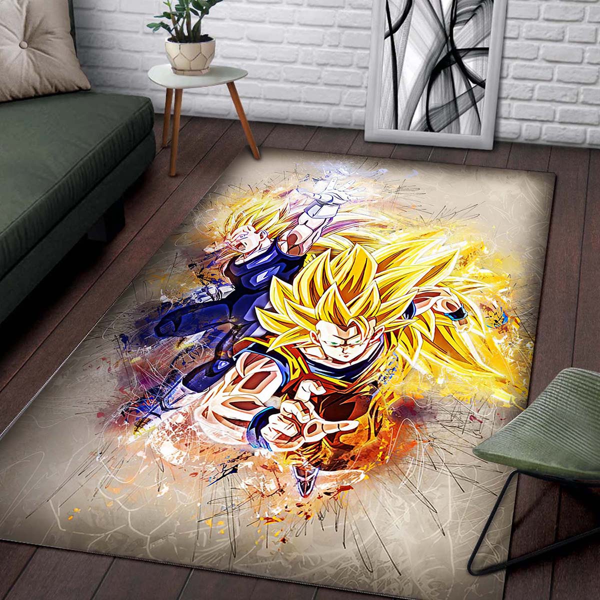 Son Goku Vs Cadic Vegeta Saiyans Dragon Ball Z Teppich – Bild 2