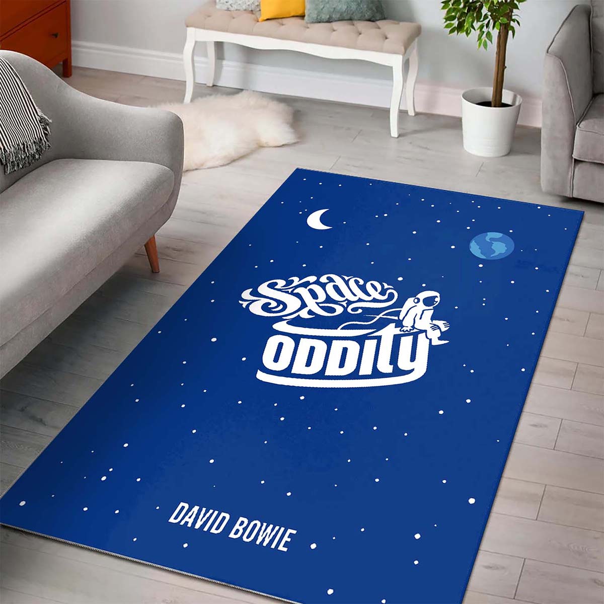 Space Oddity David Bowie Music Art Teppich – Bild 3