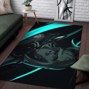 Alternative view of Supersonic The Jett Valorant Fan Art Teppich