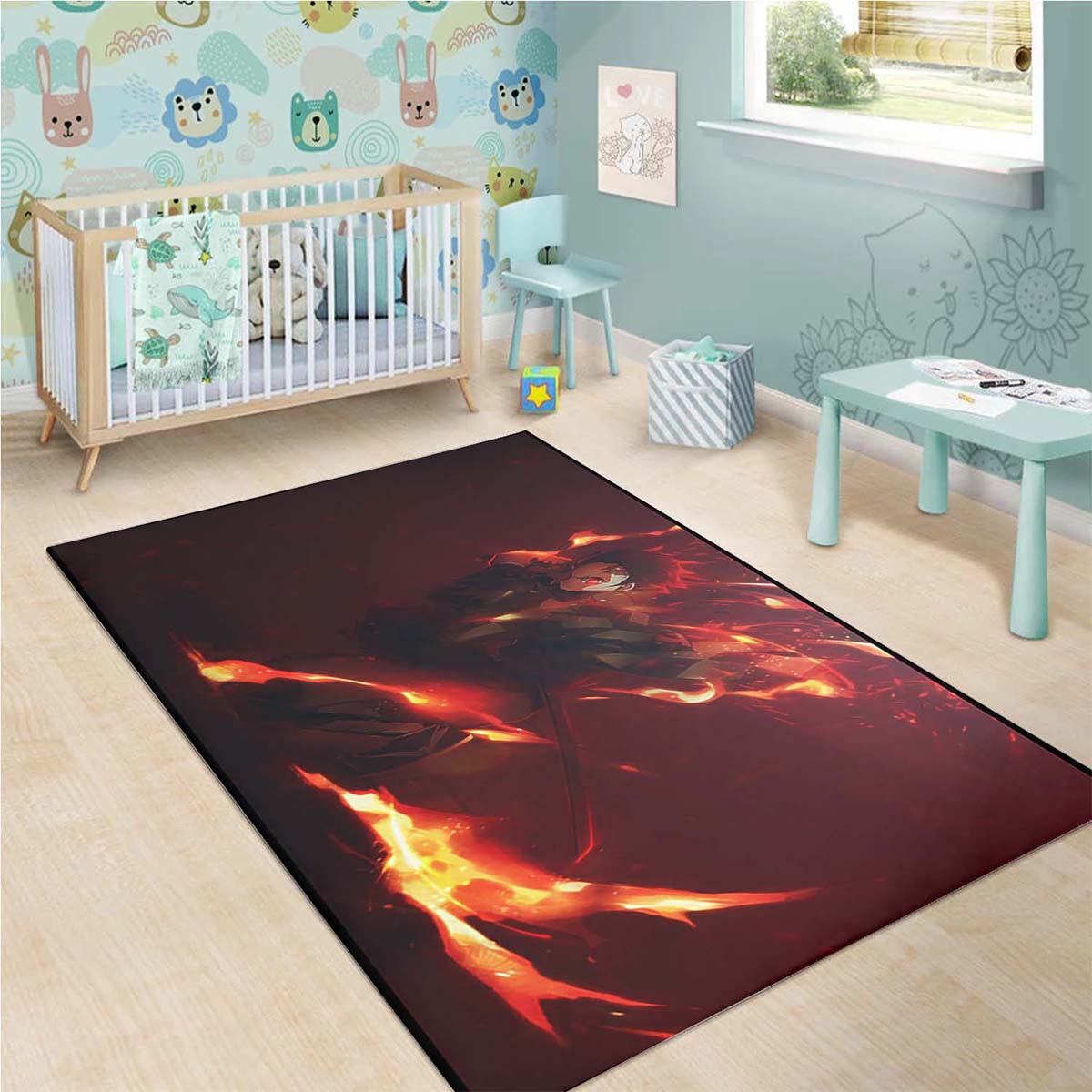 Tanjiro Kamado Sun Halo Dragon 2 Teppich – Bild 3