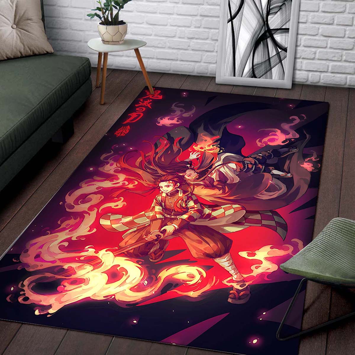 Tanjiro Kamado Sun Halo Dragon 3 Teppich – Bild 2