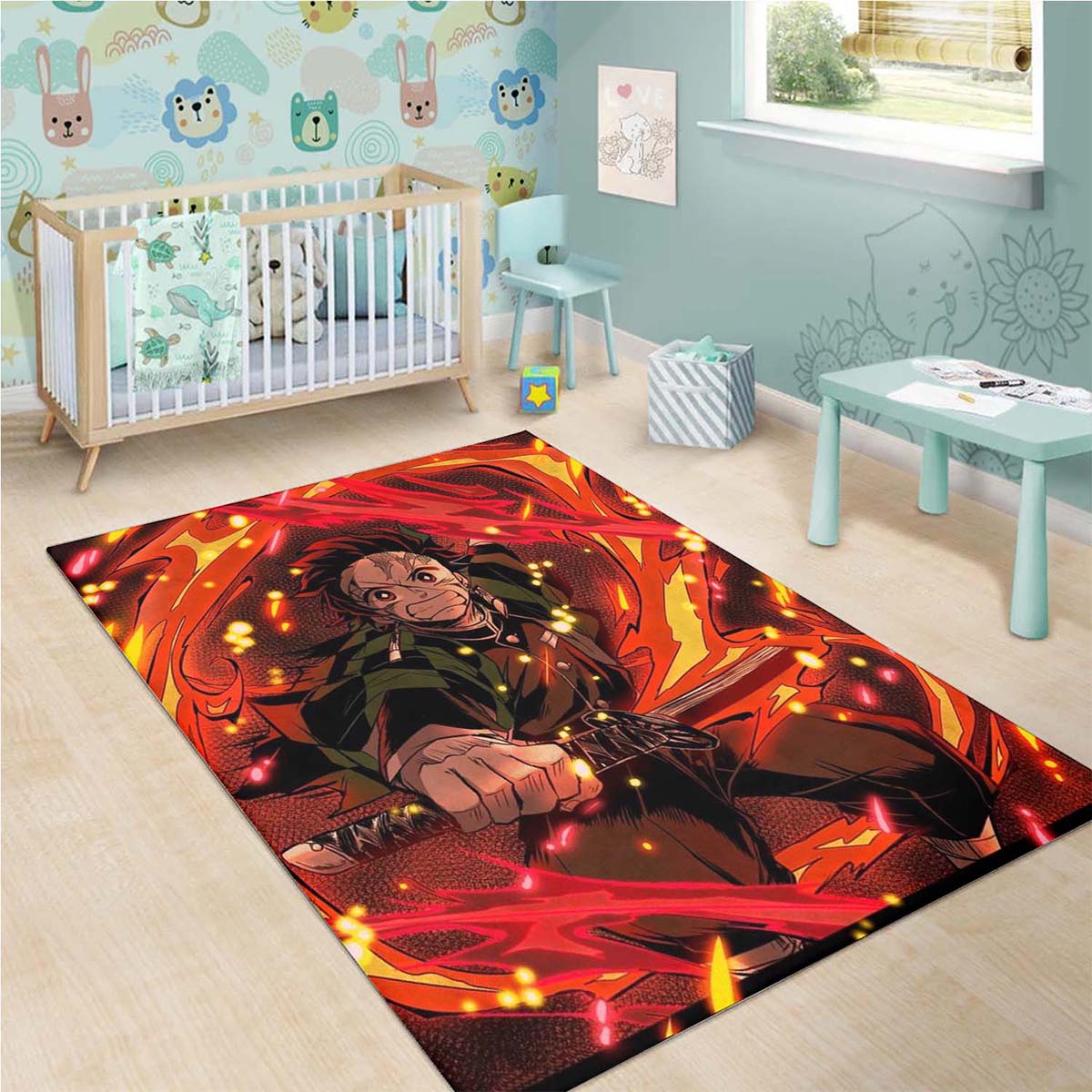 Tanjiro Kamado Sun Halo Dragon 4 Teppich – Bild 3