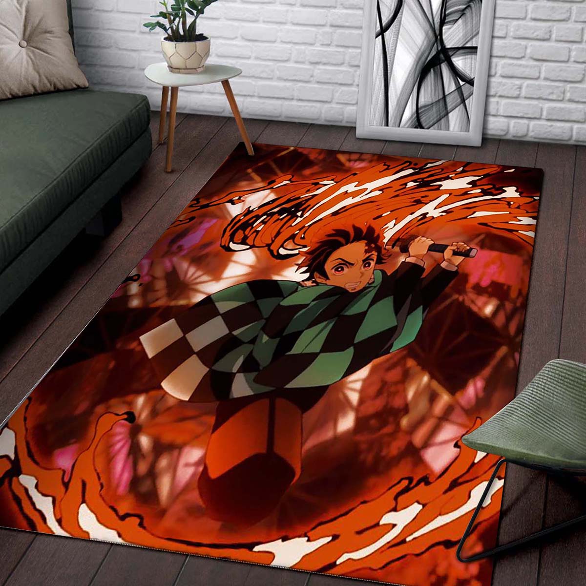 Tanjiro Kamado Sun Halo Dragon 5 Teppich – Bild 2