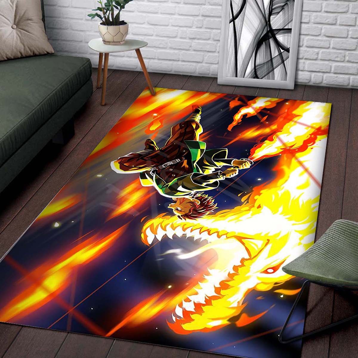Tanjiro Kamado Sun Halo Dragon 6 Teppich – Bild 2