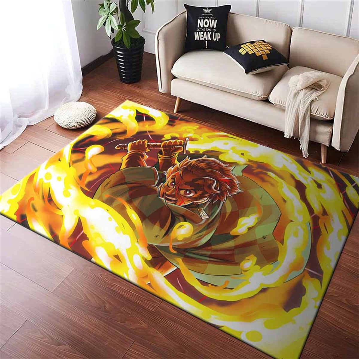 Tanjiro Kamado Sun Halo Dragon Teppich