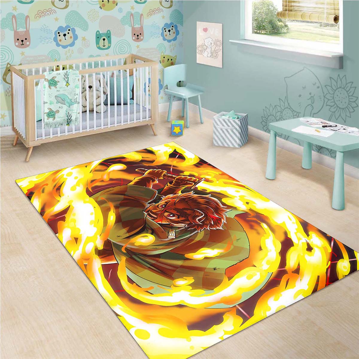 Tanjiro Kamado Sun Halo Dragon Teppich – Bild 3