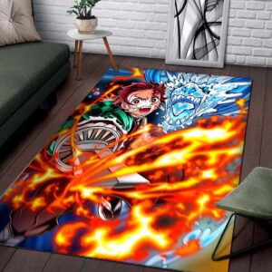 Alternative view of Tanjiro Water Breathing Dragon 6 Teppich