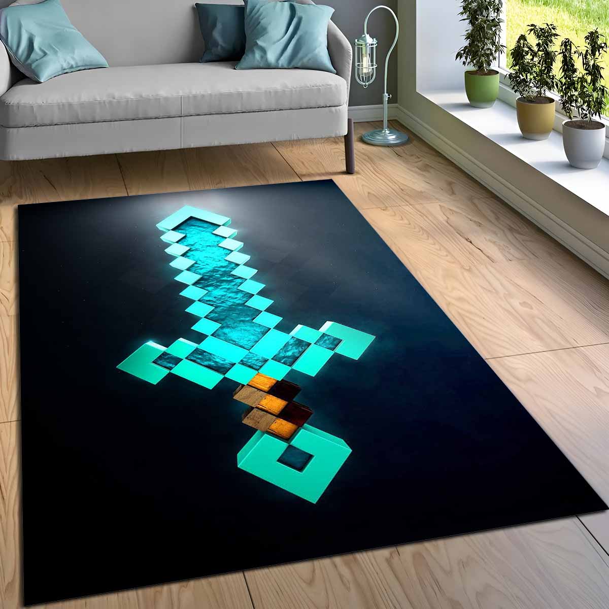 Verzaubertes Diamantschwert Minecraft Teppich – Bild 3