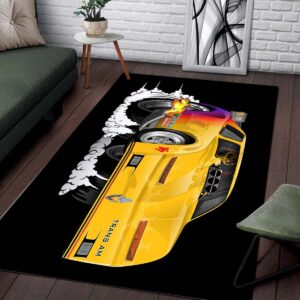 Alternative view of Yellow Firebird Trans Am Dragster Teppich
